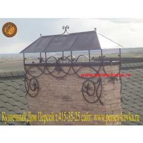 Кованый дымник с флюгером 4