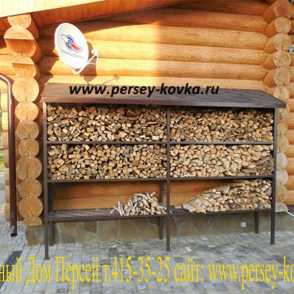 Кованый навес под дрова 1