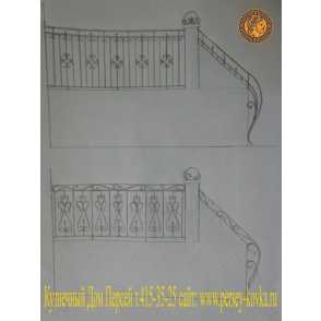 Кованые уличные ограждения на крыльцо 10