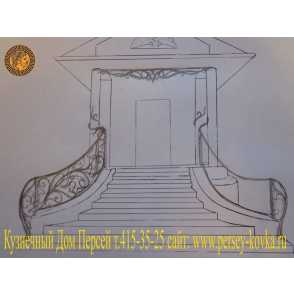 Кованые уличные ограждения на крыльцо 11