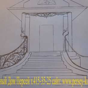 Кованые уличные ограждения на крыльцо 11