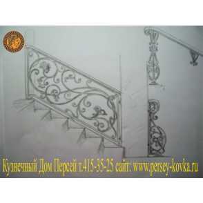 Кованые уличные ограждения на крыльцо 12
