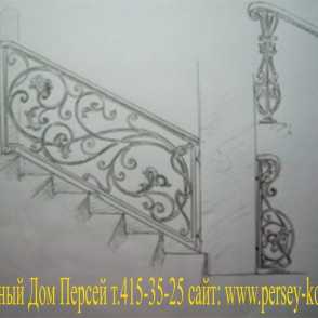 Кованые уличные ограждения на крыльцо 12