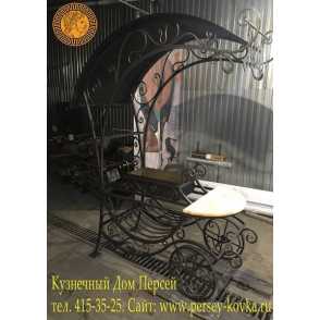 Кованый мангал с крышей 3