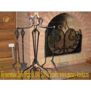 Кованый каминный набор 4