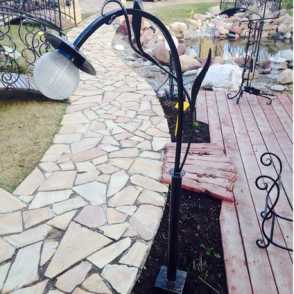 Кованый фонарь наземный большой 4