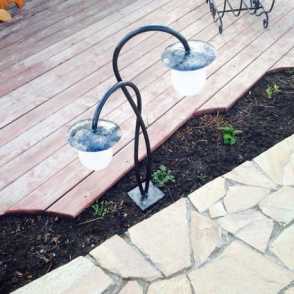 Кованый фонарь наземный большой 5