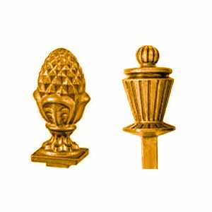 Кованые, литые наконечники и навершии, окончания столба