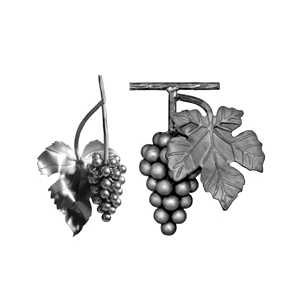 Кованый виноград, грозди с листом