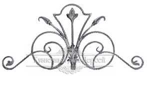 Кованые навершия на забор, ворота  арт. 1043 разм. 120x56