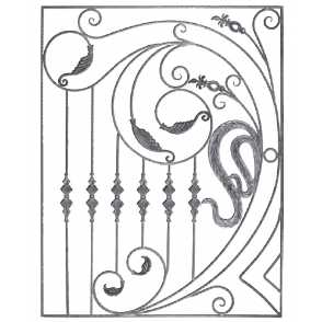 Кованая декоративная панель арт. 1060 разм. 125x160