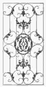 Кованая декоративная панель арт. 1064 разм. 80x160