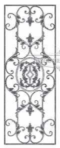 Кованая декоративная панель арт. 1065 разм. 60x160
