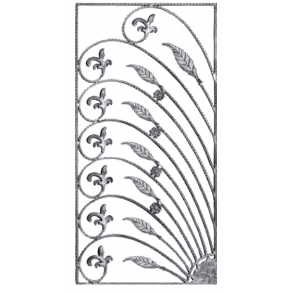 Кованая декоративная панель арт. 1066 разм. 80x160