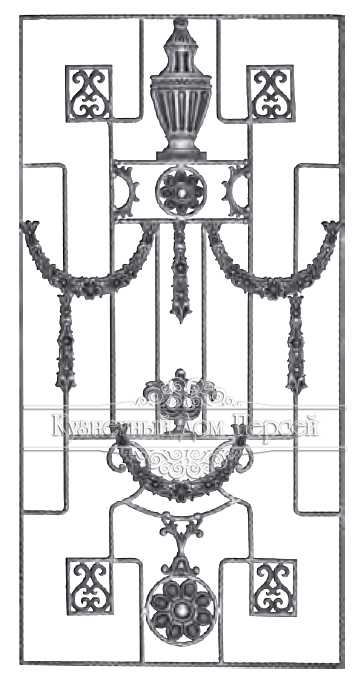 Кованая декоративная панель арт. 1069 разм. 80x160