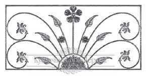 Кованая декоративная панель арт. 1071 разм. 125x60