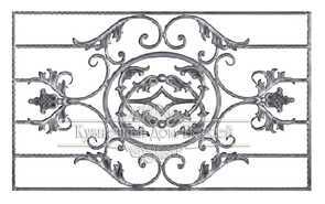 Кованая декоративная панель арт. 1074 разм. 100x60