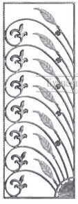 Кованая декоративная панель арт. 1083 разм. 60x160