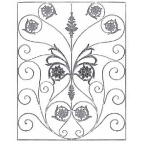 Кованая декоративная панель арт. 1118 разм. 125x160