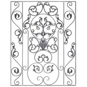 Кованая декоративная панель арт. 1133 разм. 125x160