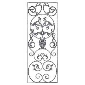 Кованая декоративная панель арт. 1135 разм. 60x160