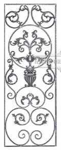 Кованая декоративная панель арт. 1135 разм. 60x160