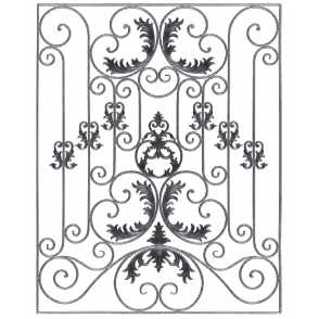 Кованая декоративная панель арт. 1154 разм. 125x160
