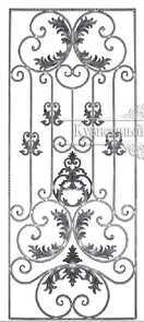Кованая декоративная панель арт. 1159 разм. 80x195