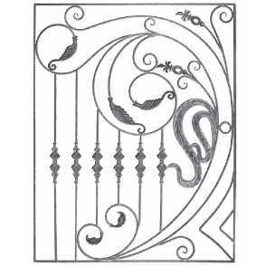 Кованая декоративная панель арт. 1160 разм. 80x195