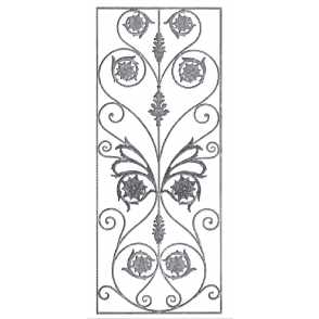 Кованая декоративная панель арт. 1164 разм. 80x195
