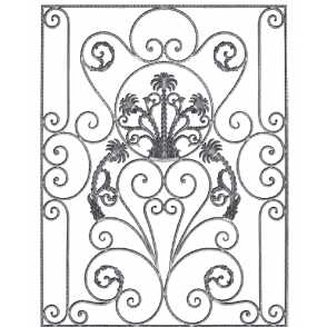 Кованая декоративная панель арт. 1167 разм. 125x160