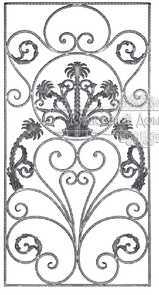 Кованая декоративная панель арт. 1168 разм. 80x160