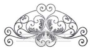 Кованые навершия на забор, ворота  арт. 1180 разм. 164x82