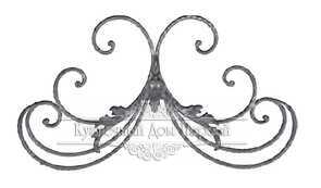 Кованые навершия на забор, ворота  арт. 1183 разм. 50x90