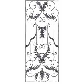 Кованая декоративная панель арт. 1222 разм. 80x195