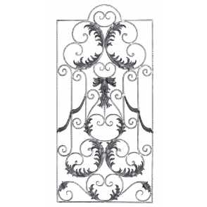 Кованая декоративная панель арт. 1223 разм. 88x167