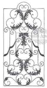 Кованая декоративная панель арт. 1223 разм. 88x167