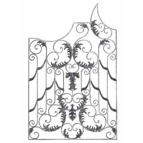 Кованая декоративная панель арт. 1224 разм. 135x170x210