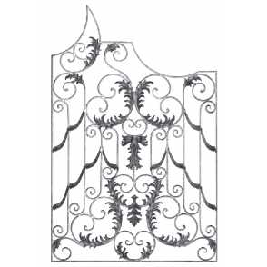 Кованая декоративная панель арт. 1225 разм. 135x170x210