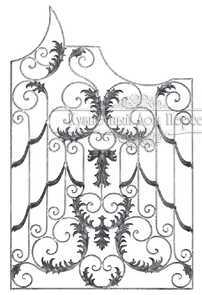 Кованая декоративная панель арт. 1225 разм. 135x170x210