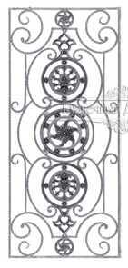 Кованая декоративная панель арт. 1241 разм. 70x160