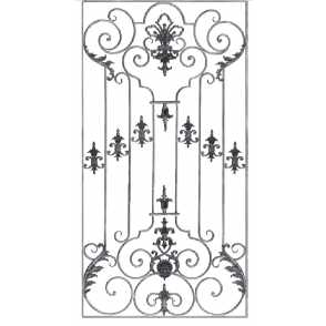 Кованая декоративная панель арт. 1298 разм. 95x195