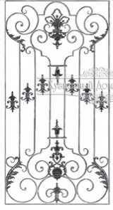 Кованая декоративная панель арт. 1298 разм. 95x195