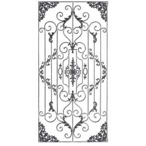 Кованая декоративная панель арт. 1305 разм. 95x195