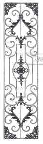 Кованая декоративная панель арт. 1313 разм. 40x160