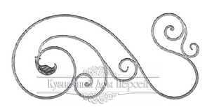 Кованые навершия на забор, ворота  арт. 1325 разм. 88x40