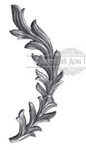 Кованый лист литье арт. 141 разм. 42,5x18