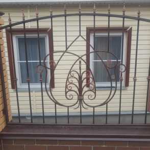 Ковано-кирпичный забор 36