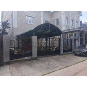 Ковано-кирпичный забор 34