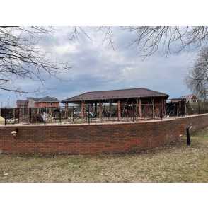 Ковано-кирпичный забор 25